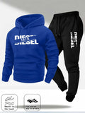 Mens Pullover Tracksuit Hoodie Pants Two-in-One Leisure Sweatshirt Outfit