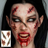 Halloween Scary Fake Scar Temporary Tattoo - Bloody Scratches Sticker