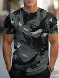 Camouflage-print stretch casual short-sleeved men's T-shirt