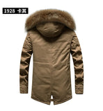 Men's Thick Warm Winter Jackets Top Long Fleece Parkas Plus Size Stand Collar Coats