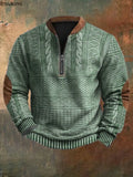Men’s 3D Printed – Stand Collar Long Sleeve Pullover Sweater