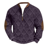 Men's Half Zip Stand Collar Sweatshirt Long Sleeve Casual Pullover