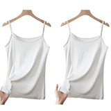 Cotton Feel Solid Sling Camisole Women's Crop Top Sleeveless
