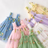 Toddler Girls Princess Tulle Dress Puff Sleeve Tutu Dress