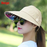 Fashion Wide Brim Sun Hat Anti-UV Beach Visor Cap Women