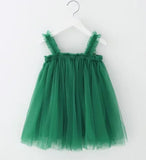 Toddler Girls Princess Tulle Dress Puff Sleeve Tutu Dress