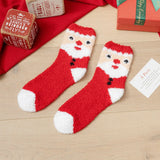 Christmas coral fleece warm and thick winter socks snowman floor socks