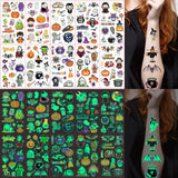 Halloween Temporary Tattoos, Glow in the Dark, 125 Designs