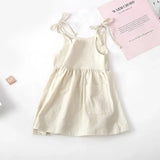 Summer Toddler Girl Dress Solid Cotton Sleeveless Dress