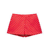 Women's Polka Dot Turtleneck Zipper Jacket with Pockets