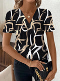 Summer T-Shirts 3D Print Women Fashion V-Neck Short Sleeve