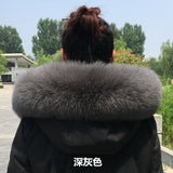 100% Natural Real Fox Fur Collar Fashion Scarves For Ladies Coat Jacket Winter Fur Scarf Black White Shawl