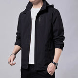 Men's lightweight windbreaker jacket with Hood | Zip Up, Underarm vents, Windproof Hoodie