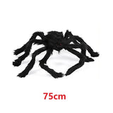 Huge Black Plush Spider Halloween Props (50-200cm Decor for Party Web)