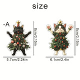 Cute Cat Xmas Tree Ornaments Hanging Decor for Car & Backpack Gifts
