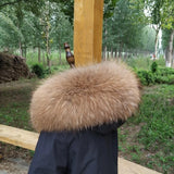 100% Real Fur Collar Women Raccoon Fur Scarf Warm Scarves Natural Fur Trim For Hood Man Coat Parkas Jackets Shawl Universal Down