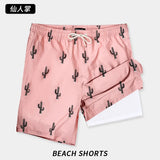 Loose Men's Surfing Beach Pants Double Layer  for Summer