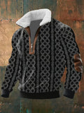 Men's Long Sleeve Half Zipper Pullover Top Autumn Stand-Up Collar Men's Half Placket Casual Zipper Long Sleeve Sweater