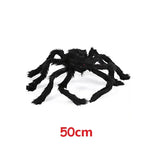 Huge Black Plush Spider Halloween Props (50-200cm Decor for Party Web)