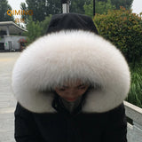 100% Natural Real Fox Fur Collar Fashion Scarves For Ladies Coat Jacket Winter Fur Scarf Black White Shawl