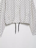 Women's Polka Dot Turtleneck Zipper Jacket with Pockets