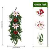 Christmas Greenery Garland with Lily & Red Berries for Mantel Decor
