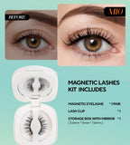Soft Magnetic Eyelashes Reusable Natural Look 3D Lashes Easy-Apply Kit for Eye Makeup
