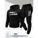 Mens Pullover Tracksuit Hoodie Pants Two-in-One Leisure Sweatshirt Outfit