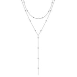LATS Gold Color Double Layered Long Tassel Chain Necklaces