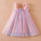 Summer Baby Girl Star Chiffon Birthday Party Dress 6M-5Y