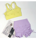 Women's Solid Color Racerback Yoga Sports Bra for Fitness