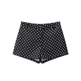 Women's Polka Dot Turtleneck Zipper Jacket with Pockets