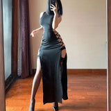 Women's Black Bodycon Sleeveless Maxi Summer Dresses