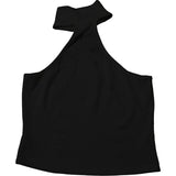 Metal Buckle Decoration Tank Tops Women's Off-Shoulder Outfit