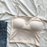 Women's Built-In Bra Spaghetti Strap Summer Camisole Top