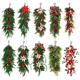 Christmas Greenery Garland with Lily & Red Berries for Mantel Decor
