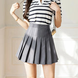 Women Pleated Skirts Summer High Waist Zipper JK Mini Skirts