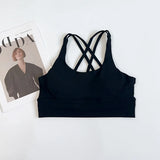 Women's Solid Color Racerback Yoga Sports Bra for Fitness