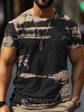 Camouflage-print stretch casual short-sleeved men's T-shirt