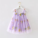 Toddler Girls Princess Tulle Dress Puff Sleeve Tutu Dress