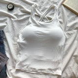 Women's Built-In Bra Spaghetti Strap Summer Camisole Top