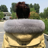 100% Natural Real Fox Fur Collar Fashion Scarves For Ladies Coat Jacket Winter Fur Scarf Black White Shawl