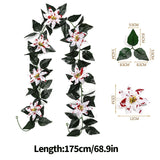 Christmas Greenery Garland with Lily & Red Berries for Mantel Decor