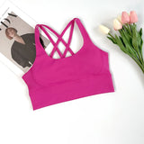 Women's Solid Color Racerback Yoga Sports Bra for Fitness
