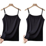 Cotton Feel Solid Sling Camisole Women's Crop Top Sleeveless