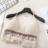 Sexy Boho Beach Holiday Camisole Halter Women Crochet Knit