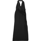 Women's Deep V Neck High Slit Backless Maxi Dress for Summer