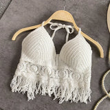 Sexy Boho Beach Holiday Camisole Halter Women Crochet Knit