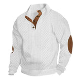 Men’s Stand Collar Half-Zip Sweatshirt – Warm Long Sleeve Pullover