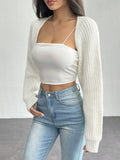 Women's Ribbed Knit Cardigan Sweater Coat Shoulder Wrap